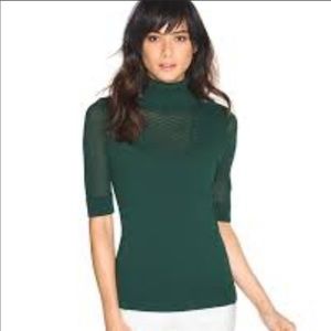 Green White House Black Market turtleneck sweater